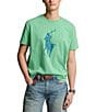 Color:Vineyard Green - Image 1 - Classic-Fit Big Pony Knit Jersey Paint Splatter Motif Crew Neck Short Sleeve T-Shirt