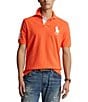 Color:Orange Flame - Image 1 - Classic Fit Big Pony Short Sleeve Mesh Polo Shirt