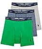 Color:Summer Emerald/Cruise Navy/Andover Heather - Image 1 - Classic Fit Boxer Briefs 3-Pack