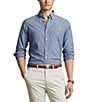 Color:Medium Indigo - Image 1 - Classic-Fit Button-Front Solid Chambray Shirt