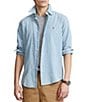 Color:Chambray - Image 1 - Classic-Fit Button-Front Solid Chambray Shirt