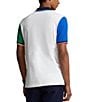 Color:White - Image 2 - Classic Fit Color Block Mesh Short Sleeve Polo Shirt
