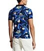Color:BONHEUR FLORAL/NEWPORT NAVY - Image 2 - Classic Fit Floral-Print Navy Mesh Polo Short Sleeve Polo Shirt