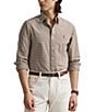 Polo Ralph Lauren Classic Fit Gingham Oxford Long Sleeve Woven Shirt, Color:Fall Brown/Nevis - Image 1
