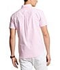 Color:Pink/White - Image 2 - Classic Fit Gingham Short Sleeve Oxford Shirt
