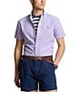Color:Cactus Purple/White - Image 1 - Classic Fit Gingham Short Sleeve Oxford Shirt
