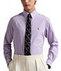 Polo Ralph Lauren Classic Fit Gingham Stretch Poplin Long Sleeve Woven Shirt, Color:AIX Lavender/White - Image 1