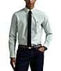 Polo Ralph Lauren Classic Fit Gingham Stretch Poplin Long Sleeve Woven Shirt, Color:Granite Green/White - Image 1