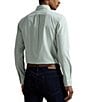 Polo Ralph Lauren Classic Fit Gingham Stretch Poplin Long Sleeve Woven Shirt, Color:Granite Green/White - Image 2