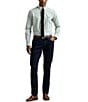Polo Ralph Lauren Classic Fit Gingham Stretch Poplin Long Sleeve Woven Shirt, Color:Granite Green/White - Image 3