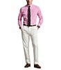 Color:Resort Rose/White - Image 3 - Classic Fit Gingham Stretch Poplin Long Sleeve Woven Shirt