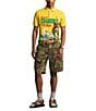 Color:Canary Yellow Poster Print - Image 3 - Classic Fit Graphic Short Sleeve Mesh Polo Shirt