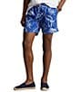 Color:Ocean Breeze - Image 1 - Classic Fit Hoffman Tropical Floral Printed 5.75#double; Inseam Swim Trunks