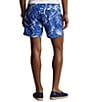 Color:Ocean Breeze - Image 2 - Classic Fit Hoffman Tropical Floral Printed 5.75#double; Inseam Swim Trunks