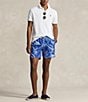 Color:Ocean Breeze - Image 5 - Classic Fit Hoffman Tropical Floral Printed 5.75#double; Inseam Swim Trunks