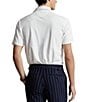 Color:Ceramic White - Image 2 - Classic Fit Linen Blend Short Sleeve Polo Shirt