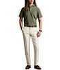 Color:Thermal Green - Image 3 - Classic Fit Linen Blend Short Sleeve Polo Shirt