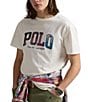 Polo Ralph Lauren Classic Fit Madras-Logo Jersey Short Sleeve T-Shirt, Color:Nevis - Image 1