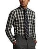 Color:NAVY/GREEN MULTI - Image 1 - Classic-Fit Multi Color Plaid Oxford Long Sleeve Woven Shirt