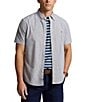 Color:Slate - Image 1 - Classic Fit Oxford Short Sleeve Woven Shirt