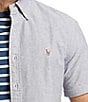 Color:Slate - Image 4 - Classic Fit Oxford Short Sleeve Woven Shirt