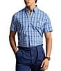 Color:Blue/Pink Multi - Image 1 - Classic Fit Performance Short Sleeve Plaid Shirt