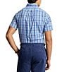 Color:Blue/Pink Multi - Image 2 - Classic Fit Performance Short Sleeve Plaid Shirt