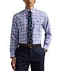 Polo Ralph Lauren Classic Fit Performance Stretch Oxford Medium Plaid Long Sleeve Woven Shirt, Color:Lavender/Orange Multi - Image 1