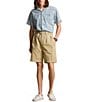 Color:Indigo Multi - Image 3 - Classic Fit Plaid Linen-Blend Short Sleeve Woven Camp Shirt