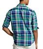 Color:Green/Navy Multi - Image 2 - Classic Fit Plaid Long Sleeve Oxford Woven Workshirt