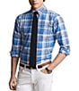 Color:Blue Multi - Image 1 - Classic Fit Large Plaid Oxford Long Sleeve Woven Shirt