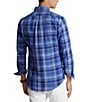 Color:Blue Multi - Image 2 - Classic Fit Plaid Oxford Long Sleeve Woven Shirt