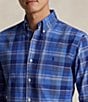 Color:Blue Multi - Image 4 - Classic Fit Plaid Oxford Long Sleeve Woven Shirt