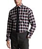 Color:Burgundy/Navy Multi - Image 1 - Classic-Fit Plaid Twill Long-Sleeve Woven Shirt
