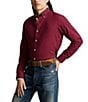 Polo Ralph Lauren Classic-Fit Plaid Twill Mini-Check Long-Sleeve Woven Shirt, Color:Wine/Nero - Image 1