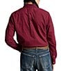 Polo Ralph Lauren Classic-Fit Plaid Twill Mini-Check Long-Sleeve Woven Shirt, Color:Wine/Nero - Image 2