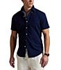 Polo Ralph Lauren Classic Fit Seersucker Short Sleeve Woven Shirt, Color:Astoria Navy - Image 1