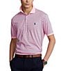 Color:Paisley Foulard Carmel Pink - Image 1 - Classic-Fit Soft Cotton Printed Carmel Pink Short-Sleeve Polo Shirt