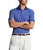 Color:Magnolia Deco Heritage Blue - Image 1 - Classic Fit Soft Cotton Short Sleeve Polo Shirt