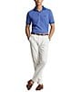 Color:Magnolia Deco Heritage Blue - Image 3 - Classic Fit Soft Cotton Short Sleeve Polo Shirt