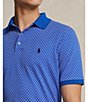 Color:Magnolia Deco Heritage Blue - Image 5 - Classic Fit Soft Cotton Short Sleeve Polo Shirt