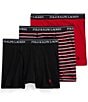 Color:Black/Stripe/Red - Image 1 - Classic Fit Solid And Stripe 6#double; Inseam Boxer Briefs 3-Pack
