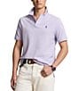 Color:Purple Flower - Image 1 - Classic Fit Solid Cotton Mesh Polo Shirt