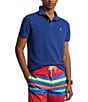 Color:Beach Royal - Image 1 - Classic Fit Solid Cotton Mesh Polo Shirt