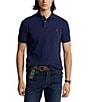 Color:Navy - Image 1 - Classic-Fit Solid Mesh Polo Shirt