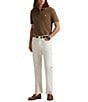 Polo Ralph Lauren Classic Fit Stretch Mesh Zip Short Sleeve Polo Shirt, Color:Chestnut - Image 3