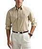 Polo Ralph Lauren Classic-Fit Stretch Stripe Poplin Long Sleeve Woven Shirt, Color:Coastal Beige/White - Image 1