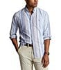 Color:Blue Multi - Image 1 - Classic Fit Stripe Oxford Long Sleeve Woven Shirt
