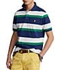 Color:Cruise Green Multi - Image 1 - Classic-Fit Stripe Short-Sleeve Mesh Polo Shirt