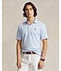Color:Austin Blue/White - Image 5 - Classic-Fit Stripe Short-Sleeve Polo Shirt